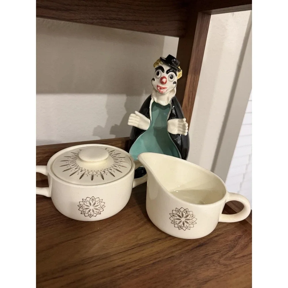 Vintage Ceramic Clown Trinket Dish Catchall Jewelry Holder Mid Century 7